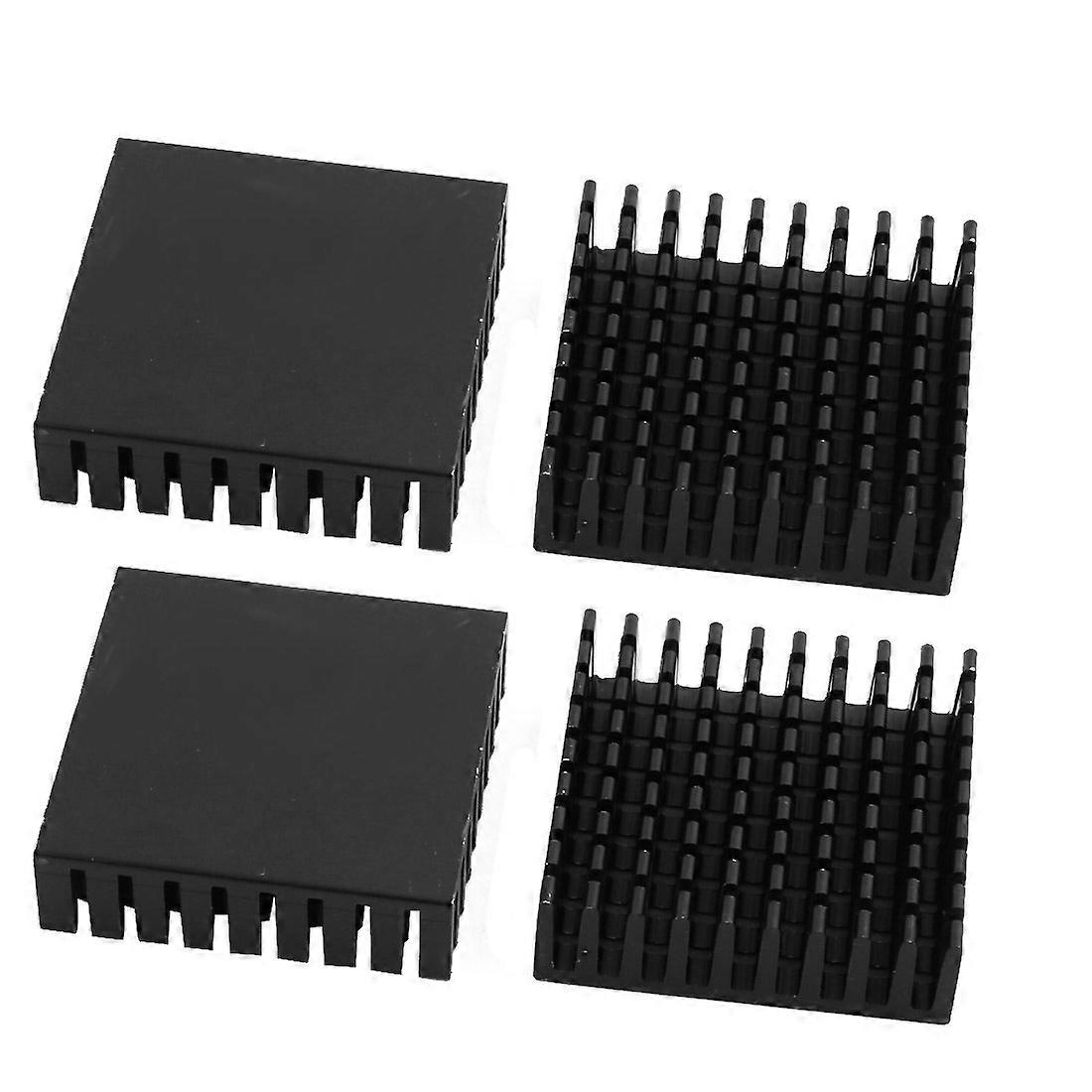 4pcs 35mm Black Aluminum Heatsink for Electronics, Efficient Passive Cooling Fin for IC and LED