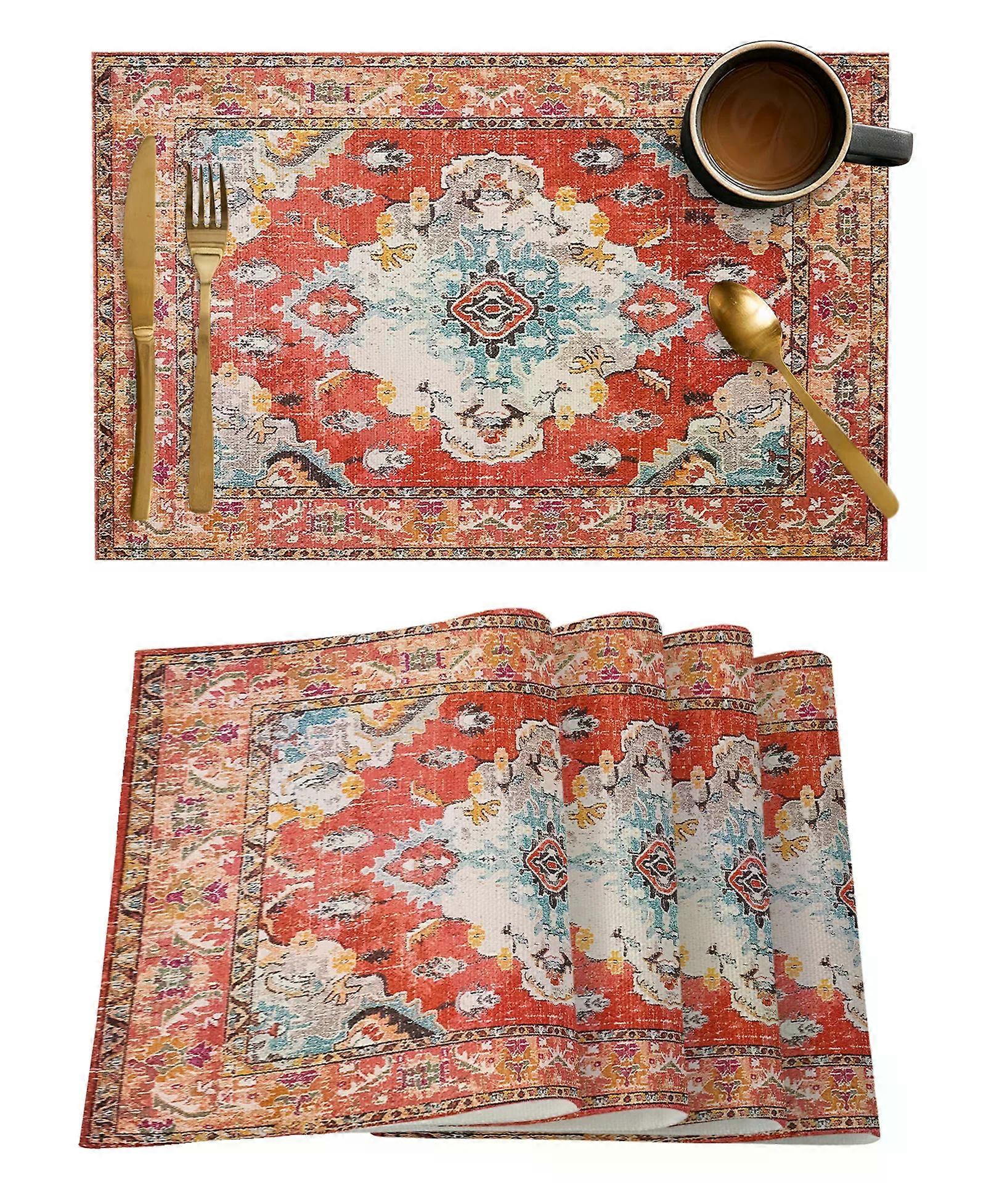1Pcs Placemat Persian Rug Table Mat For Dining Table Kitchen Accessories Coffee Tea Coaster