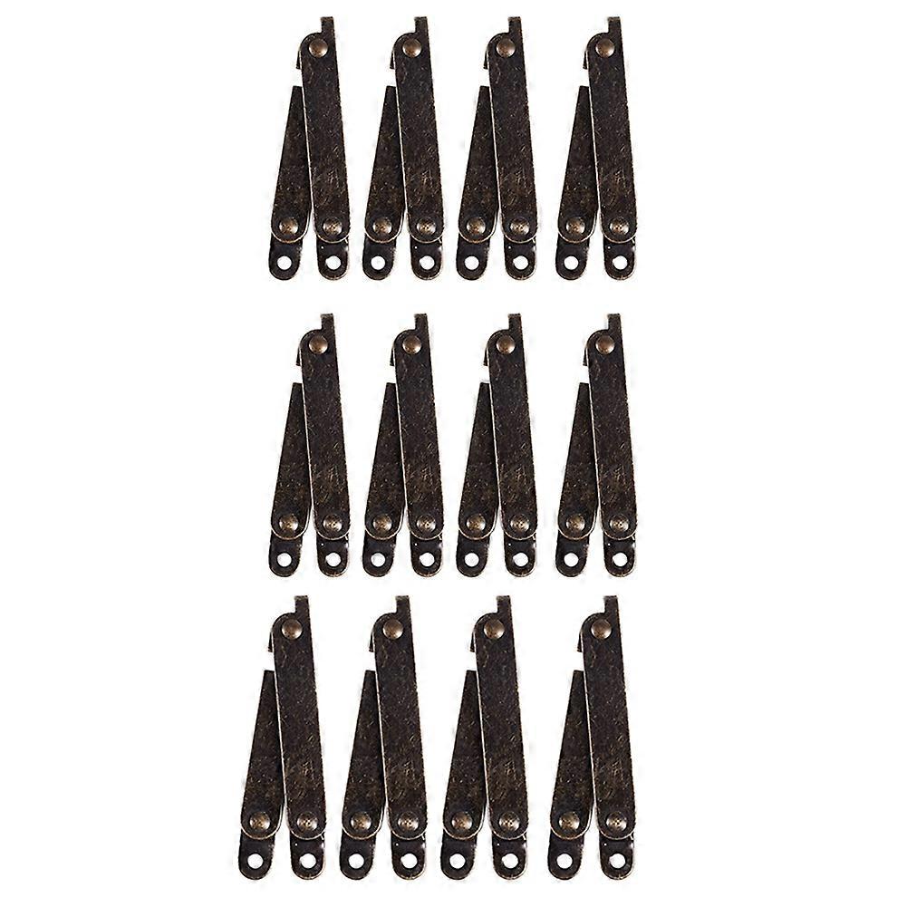 Furniture Box Rotatable Folding Lid Support Hinge Bronze Tone 12Pcs