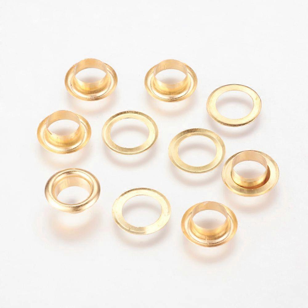 Brass Eyelets Ring Rivet Snaps Golden 15x3.8mm Hole: 10mm