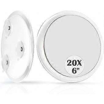 6-Inch Suction Cup Makeup Mirror, 20X Magnification for Precision Tasks, Ideal for Tweezing and Skincare Routines