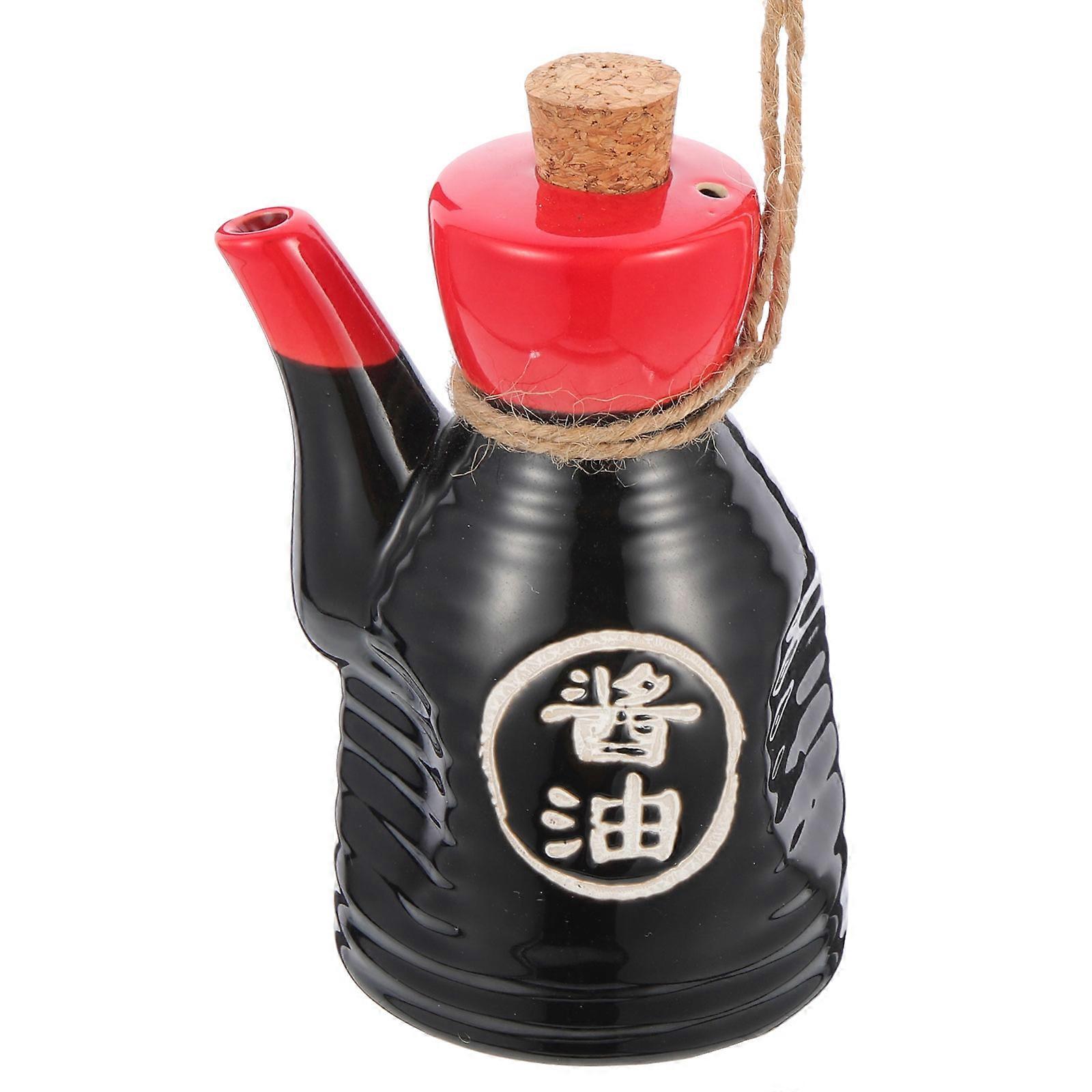 Liquid Condiments Dispenser Elegant Style Ceramic Vinegar Bottle For Kitchen Tool Colleagues 1Set