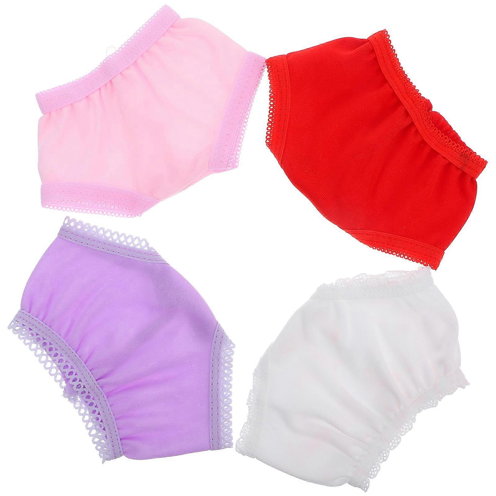 Doll Underwear Polyester Material for Pretend Play 4Pcs Set