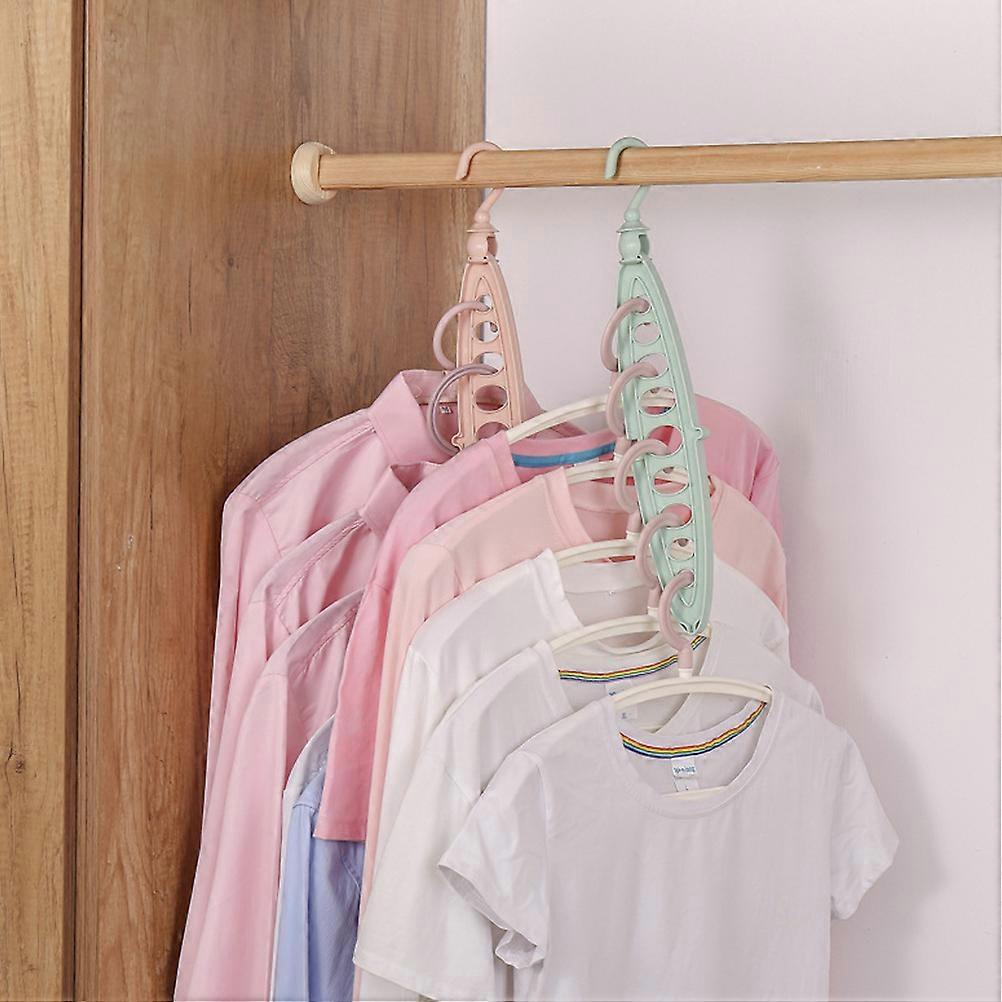 Multifunctional Hanger Clothes Drying Rack for Home 5Pcs Pink Rotatable