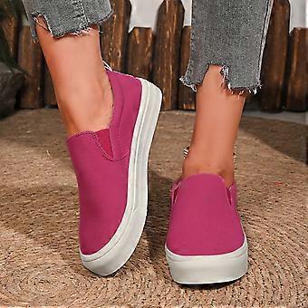 SYMOID Damesschoenen in felroze met flockprint - Stevige zool, comfortabel, ademend, antislipzool met textuur en elastische kraag, maat 5.5-9 (VS), maat 41