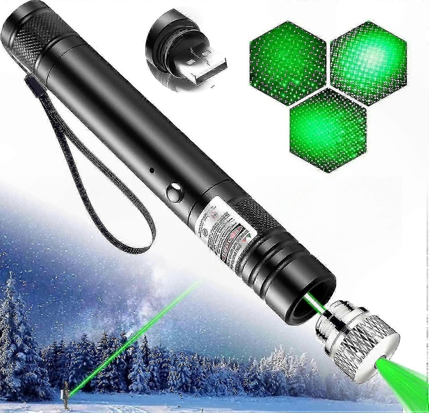 High-Power Rechargeable Flashlight with Adjustable Focus and Star Cap, 2000m Range