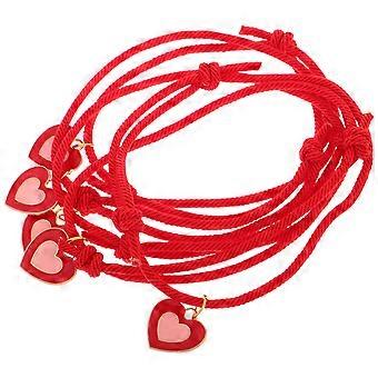 Knitted Pet Collar Adjustable Necklace for Decoration 10Pcs Handmade Red Rope