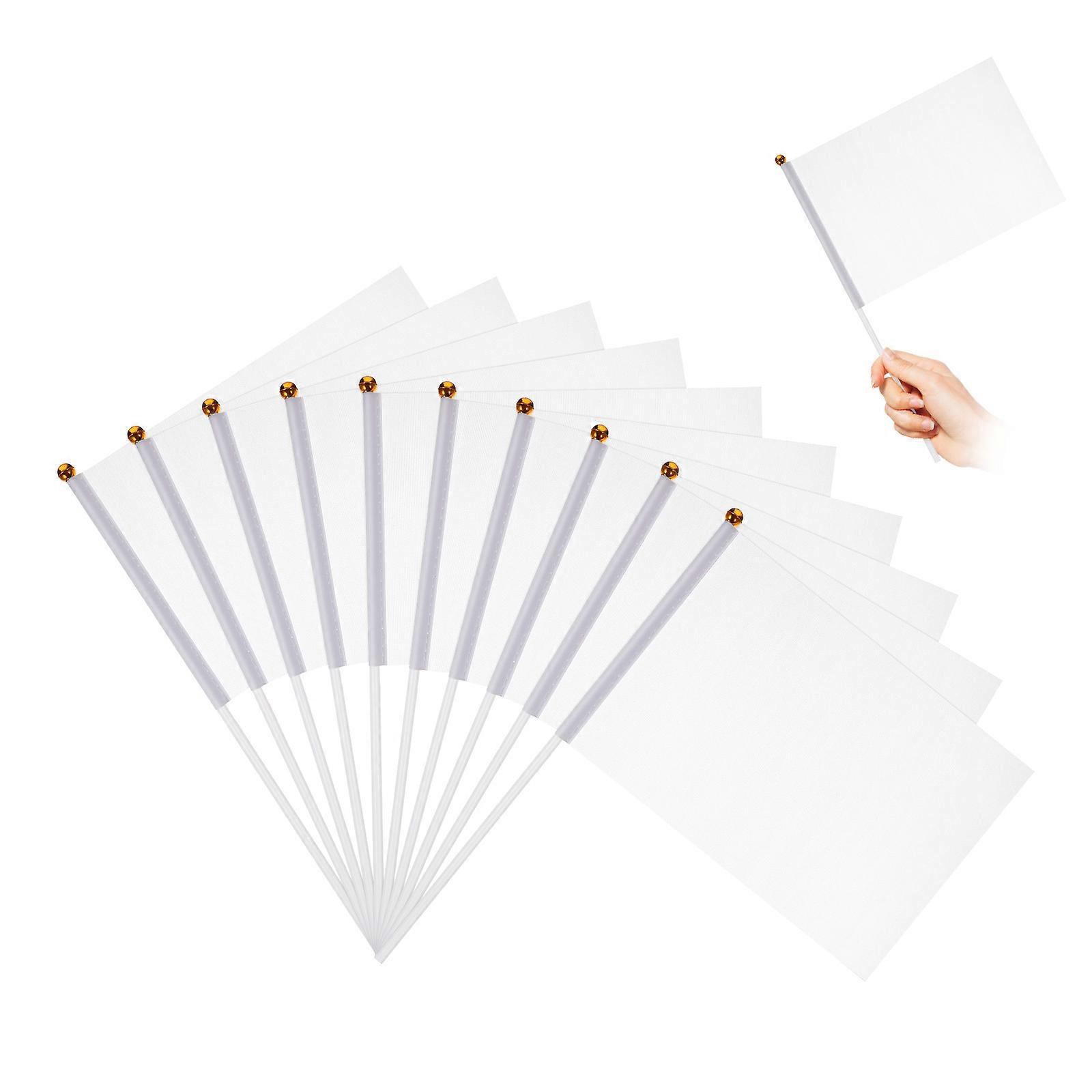 Referee Flag White Marking Flags for Yard Use 24Pcs Hand Held Flags