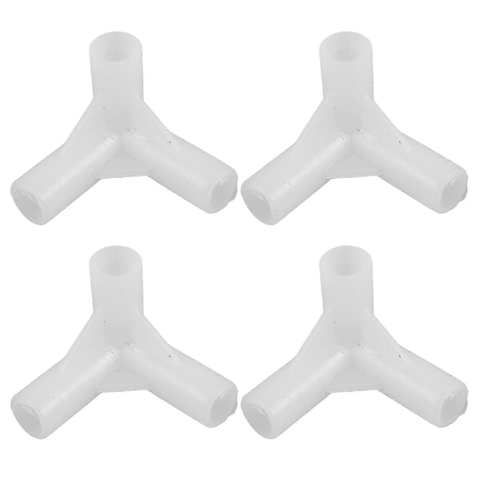 Triangular Connector for Yurt Bracket Accommodation 4Pcs White ABS Components