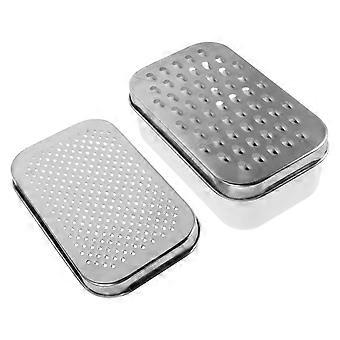 Râpe à aliments : Râpe à fromage double face - Râpe à aliments en acier inoxydable avec récipient pour zester les citrons et autres ingrédients - Outils de cuisine
