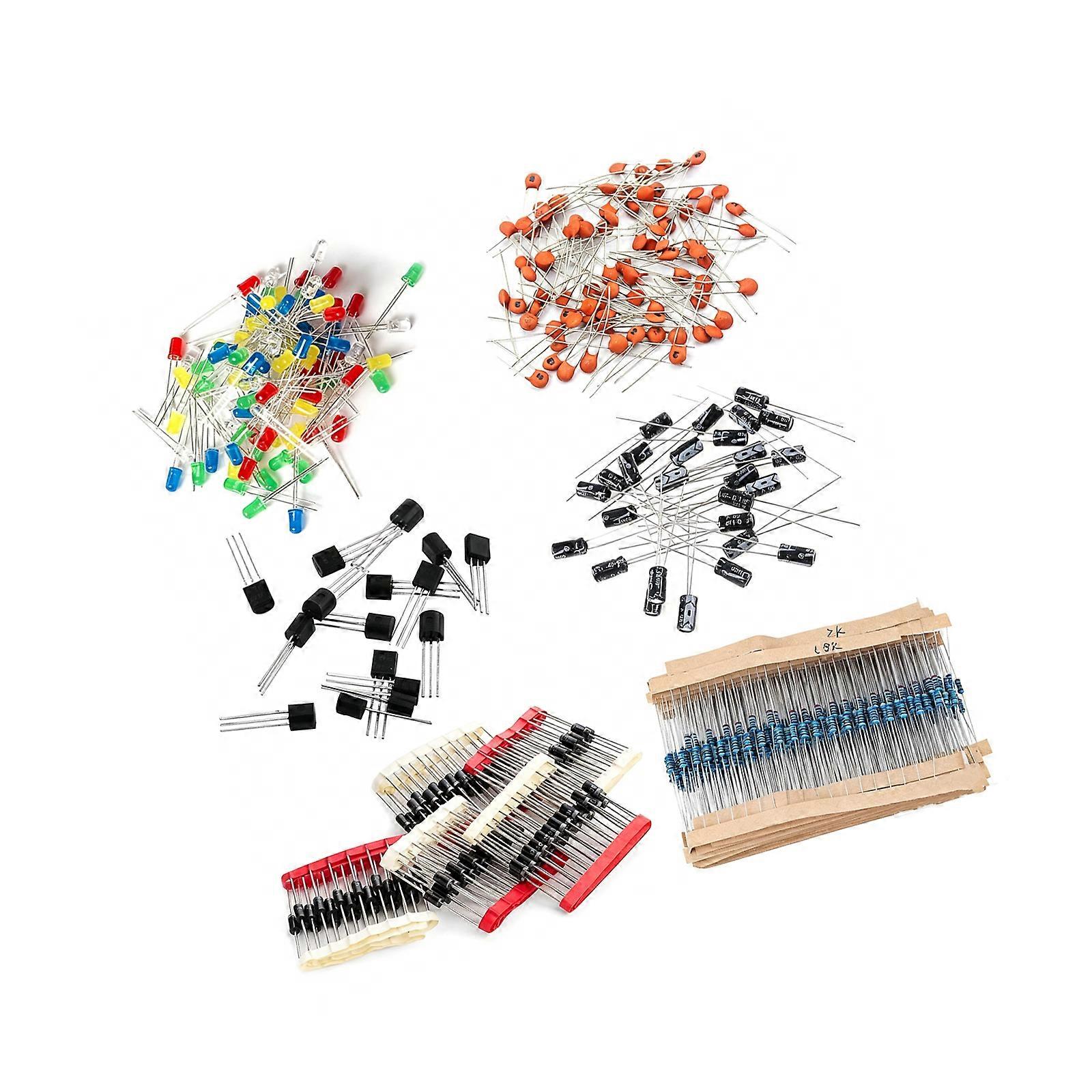 1400/1500Pcs Electronic Components Kit Light Emitting Diode Porcelain Chip Electrolytic Capacitor Metal Film Resistor  1