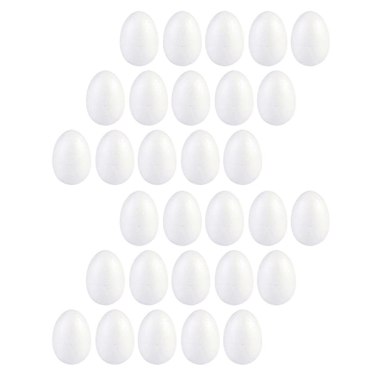 30pcs Painting Egg Teaching Children DIY Craft Practice Solid Egg Model (7x5.2cm)