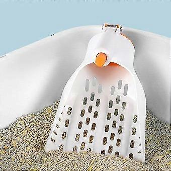 Effortless Cat Litter Shovel Scoop with Press Design & Storage - Quick, Clean, and Tidy Litter Box Solution!