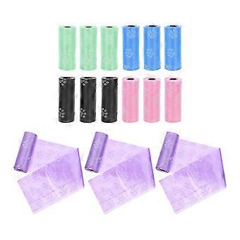 15 Rolls Pet Garbage Bags Dog Waste Pouches Pet Poop Bag Holders Pet Waste Bags