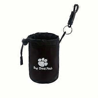 Dog Treat Pouch with Clip- Portable& Durable Polyester Pet Training Bag Pouch Walking Bag, with Paw Print Design, Drawst [MI]