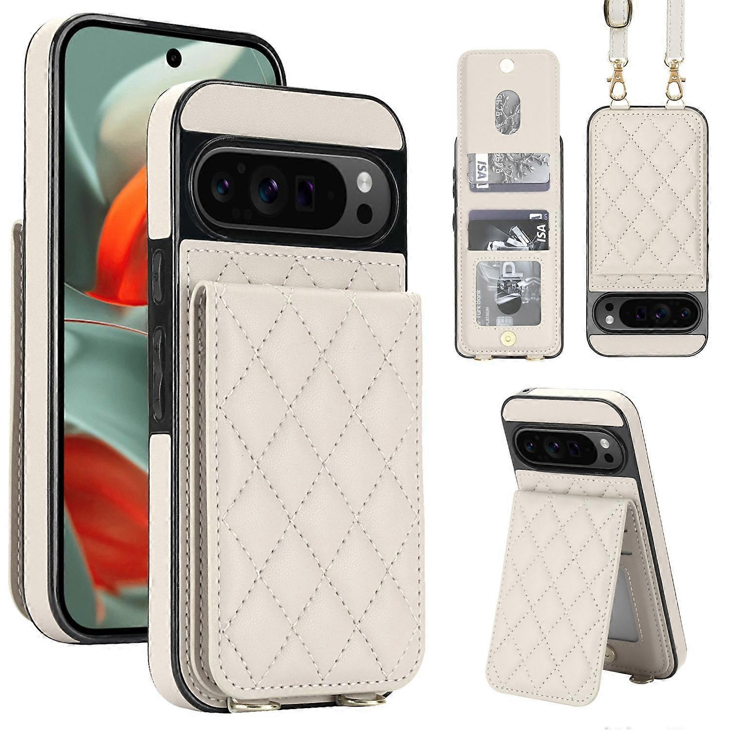 Crossbody Rhombic RFID Blocking Card Holder Phone Case