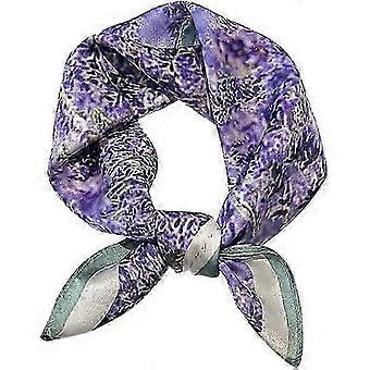 Mulberry Silk Scarf for Women, Lightweight 21x21 Inch, Lavender Purple, Breathable Square Neck Scarf