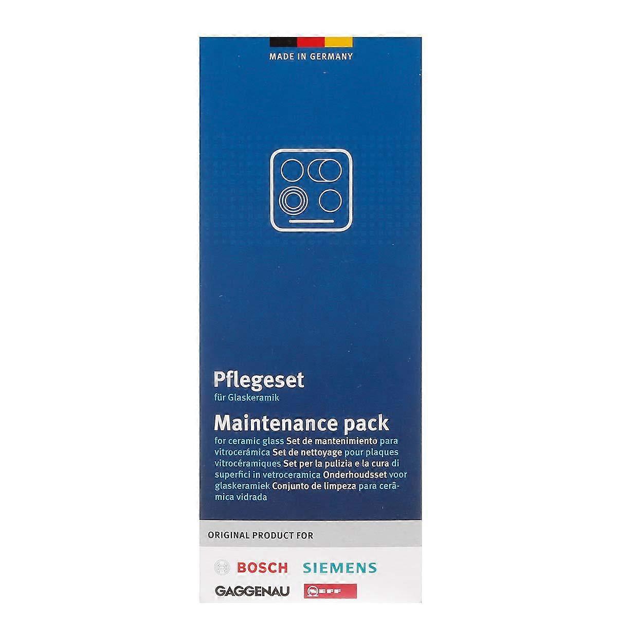Maintenance set for glass ceramic hobs
