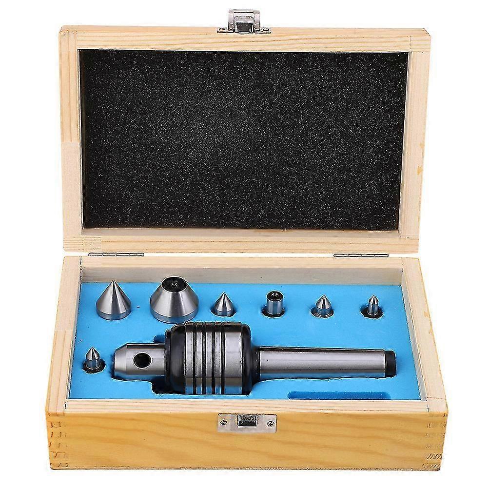 MT3 Live Center Set with 7Pcs Replaceable 40Cr Heads for Lathe Machine