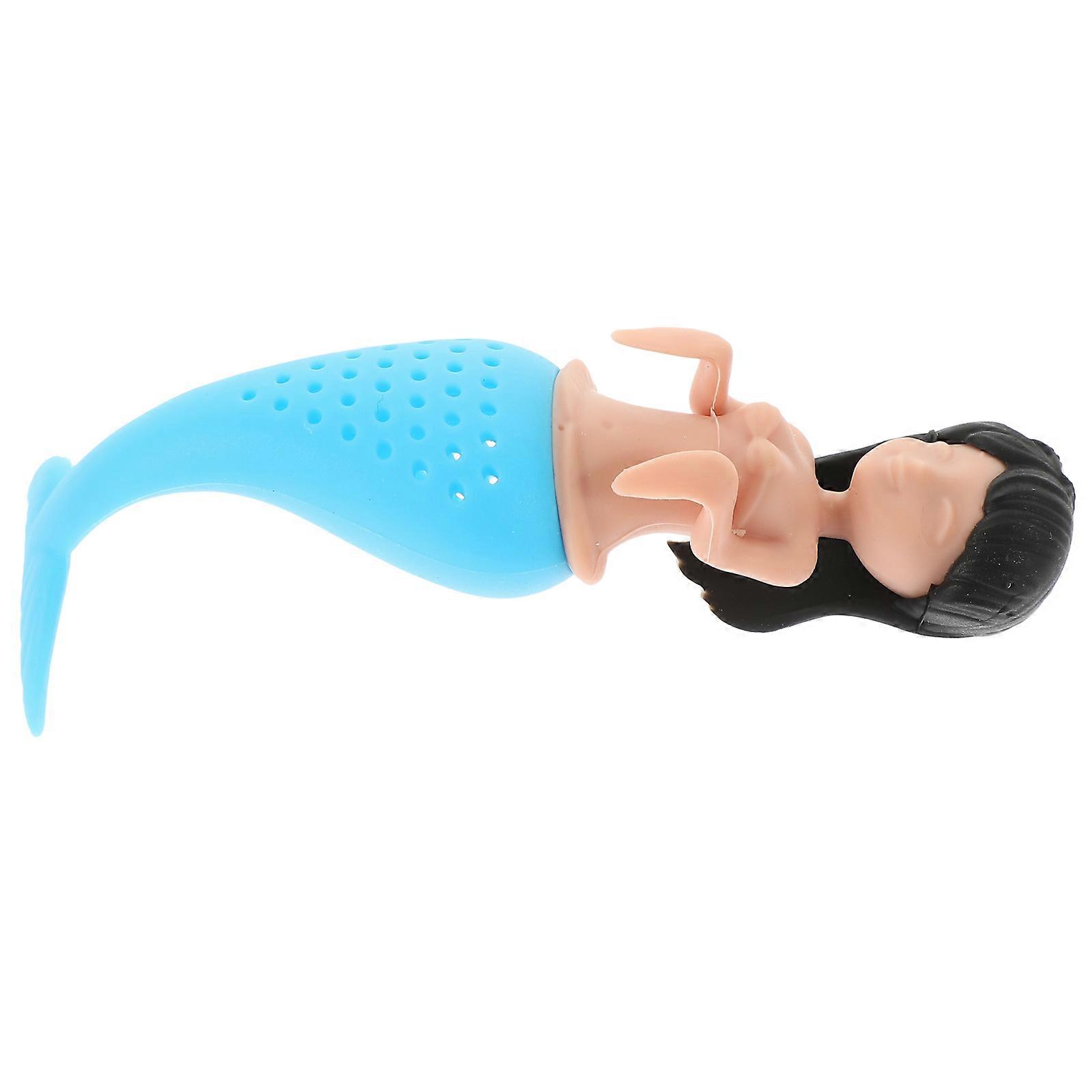 Mermaid Silicone Tea Infuser Tea Loose Leaf Tea Strainer Filter Diffuser Kitchen Tools Gadgets (Black)
