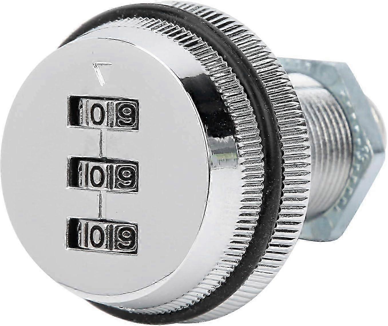 Zinc alloy 3-digit code lock, dial combination lock, drawer combination lock (silver)