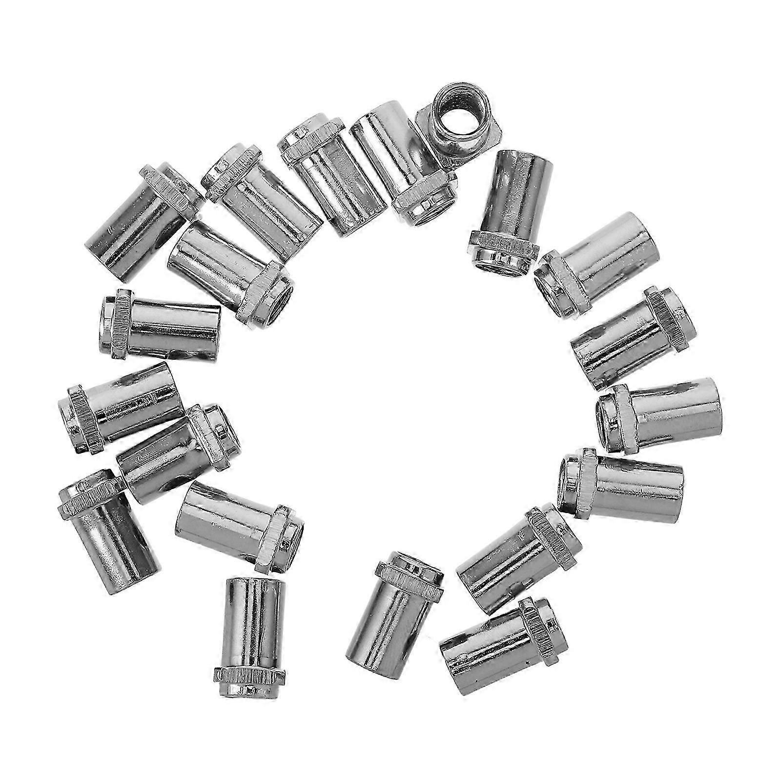 Swivel Nuts Drum Nut Silver Iron compatible with Drum Set Hardware 20Pcs Kit
