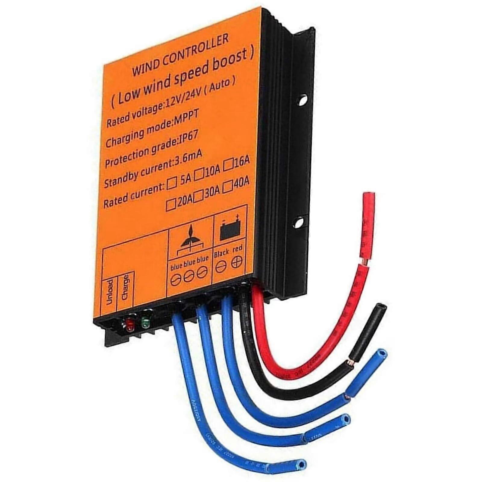 Wind Turbine Charge Controller 12V 24V MPPT Boost Charging IP67 Weatherproof Automatic Voltage Matching