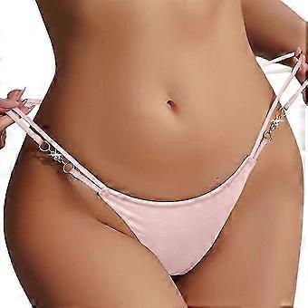 Women Metal Chain Strap Thongs T Back G-string Underwear Sleepwear Panties 26-27