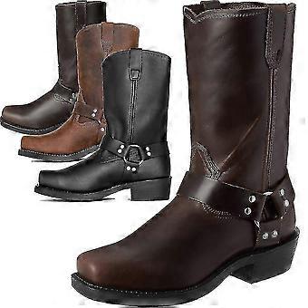 Vintage Ricamo Uomo Western Cowboy Stivali Scarpe In Ecopelle 1031