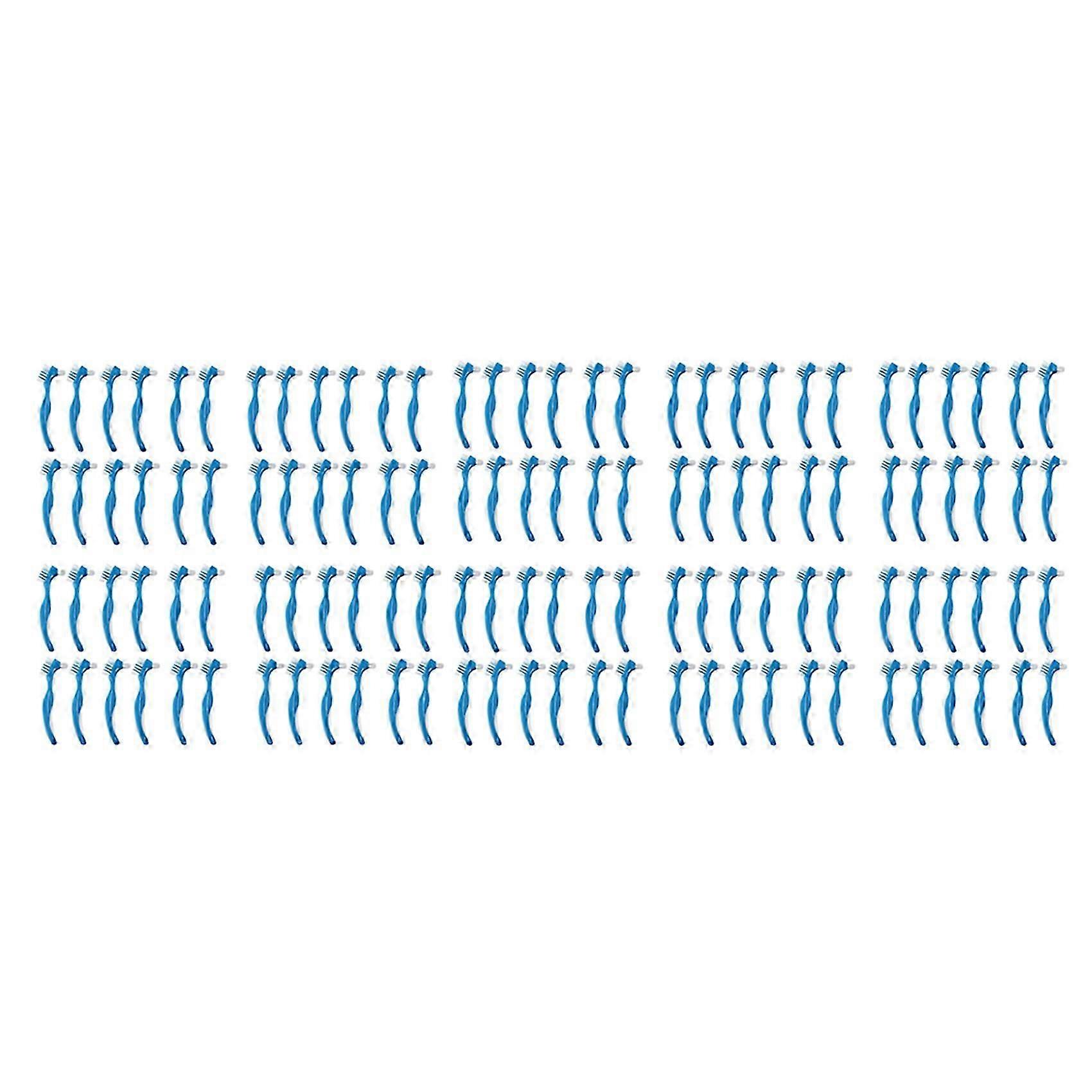 120 Pack Denture Brush Hard Denture Cleaning Brush False Teeth Brush Toothbrush