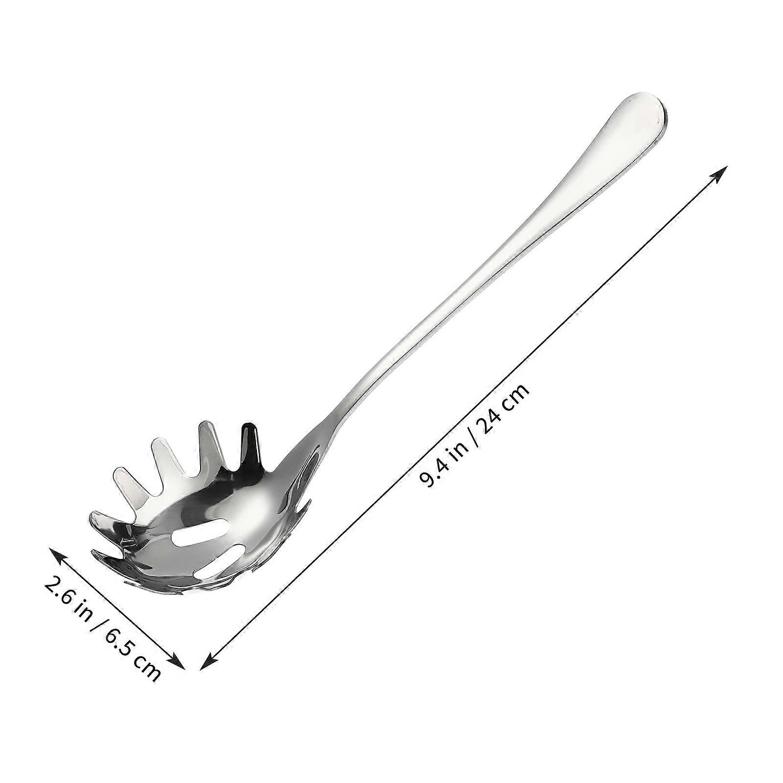 Silver Stainless Steel Spaghetti Spoon for Efficient Serving 5Pcs