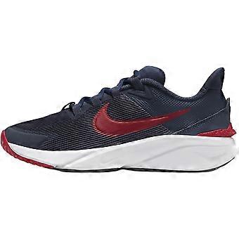 Tênis de corrida Nike Star Runner 4 cano baixo, azul, unissex, DX7615-406