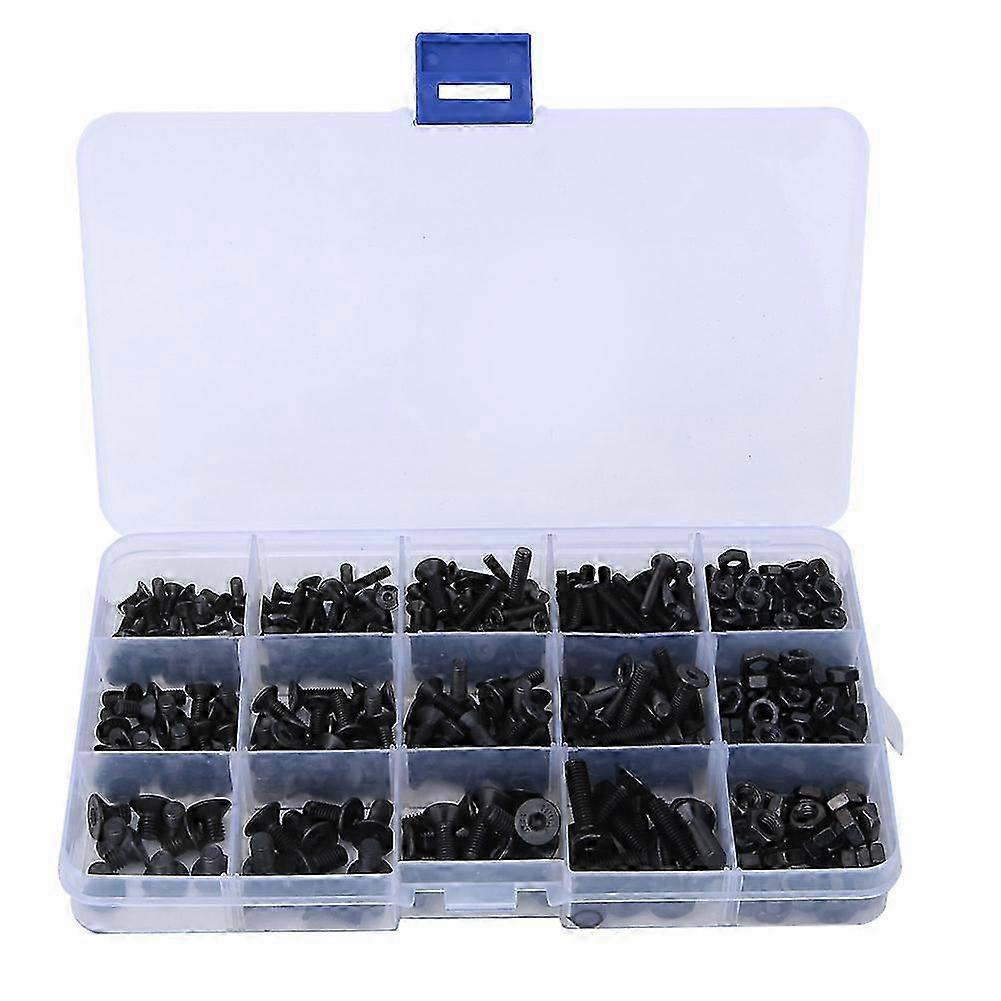460-Pc Carbon Steel Flat Head Screw Kit