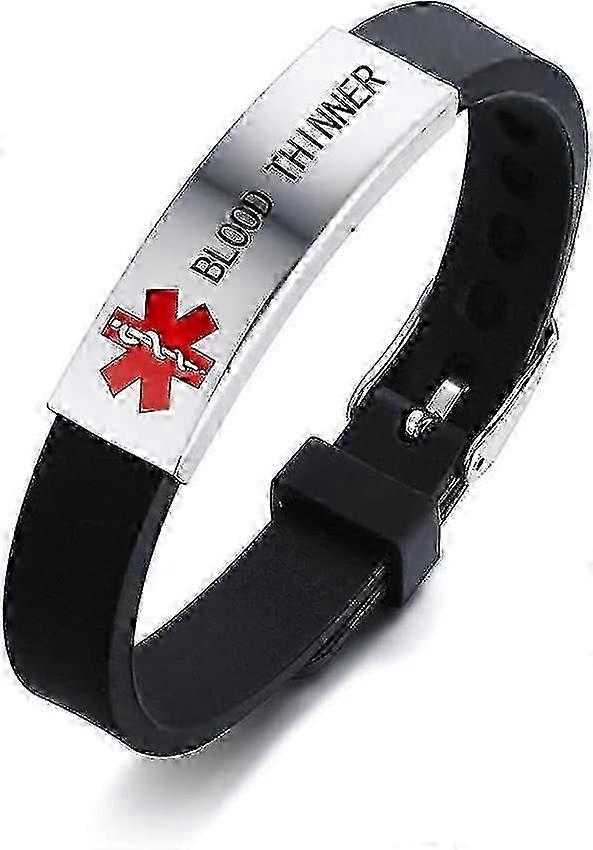 Laser Engraved Blood Thinner Alert Bracelet