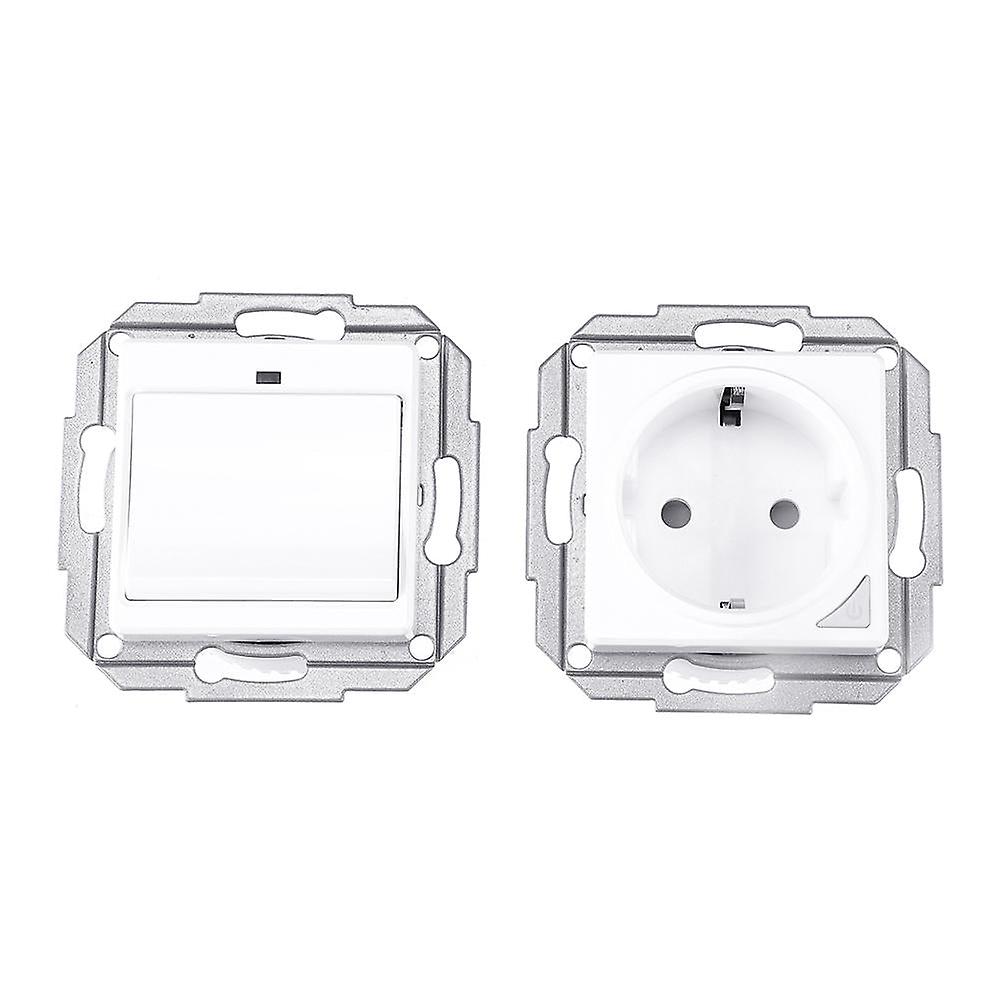Wifi Smart Light Wall Switch Socket Outlet + 1 Gang Push Button Switch De Eu Tuya Wireless Remote Control Work With Alexa Google Home