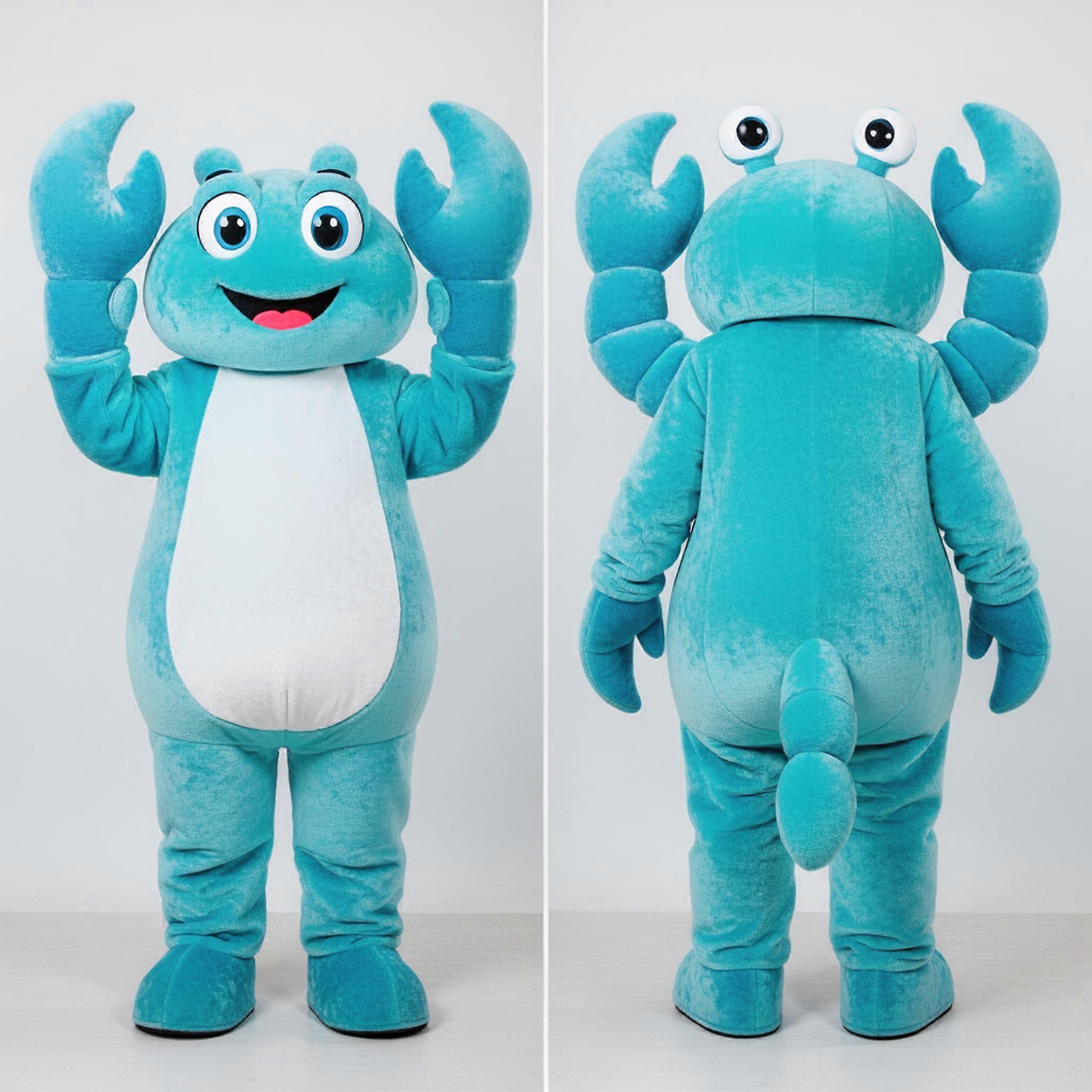 MASTICOT Cyan Rounded Crab Mascot