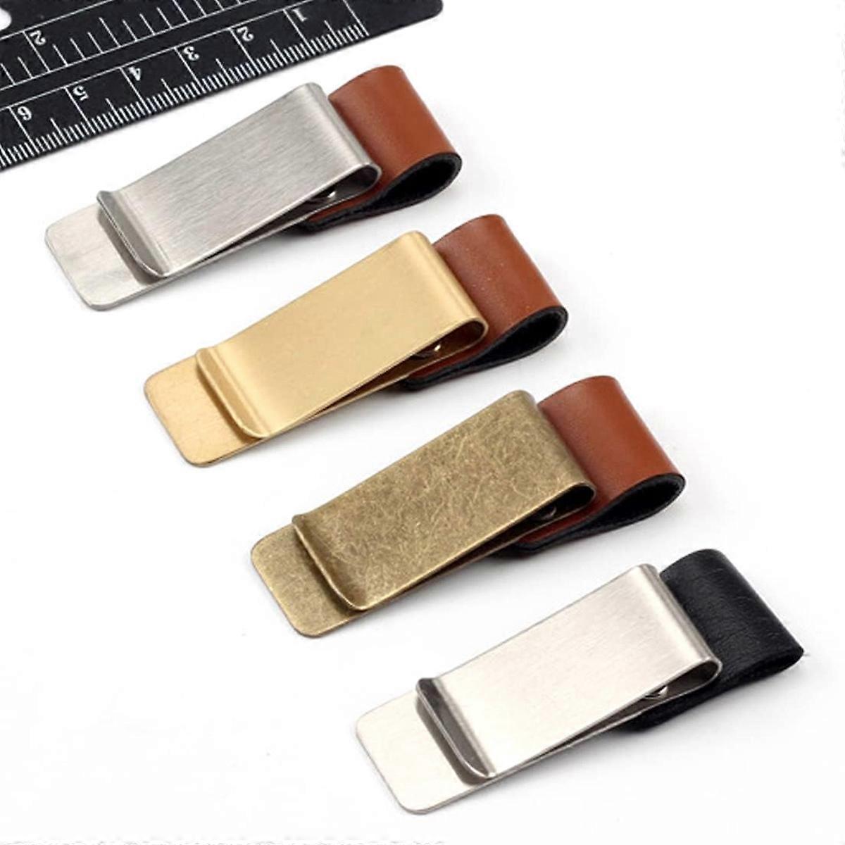 Crazy Horse Leather Bookmark Set Copper Clip Notebook Accessory