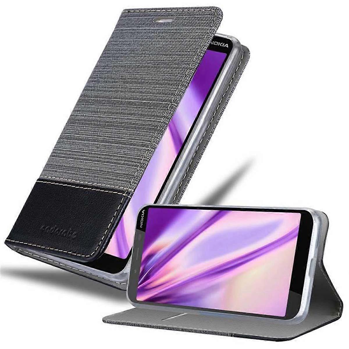 Case compatible with Nokia 1 PLUS - in jeans look and with stand function