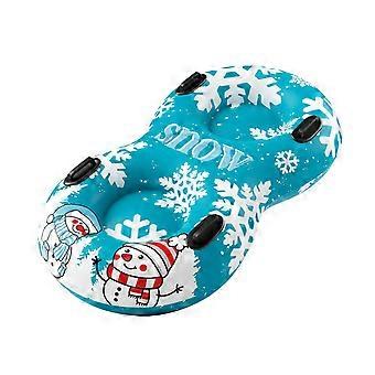 Inflatable Snow Tube for Two People with Two Recessed Seats, Four Integrated Handholds, and Deflatable Storage Between Winter Days Multicolor
