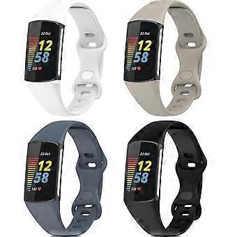 Replacement Bands for Fitbit Charge 5 & 6, Soft Slim Waterproof Silicone Sport Strap, 4 Pack Wristbands