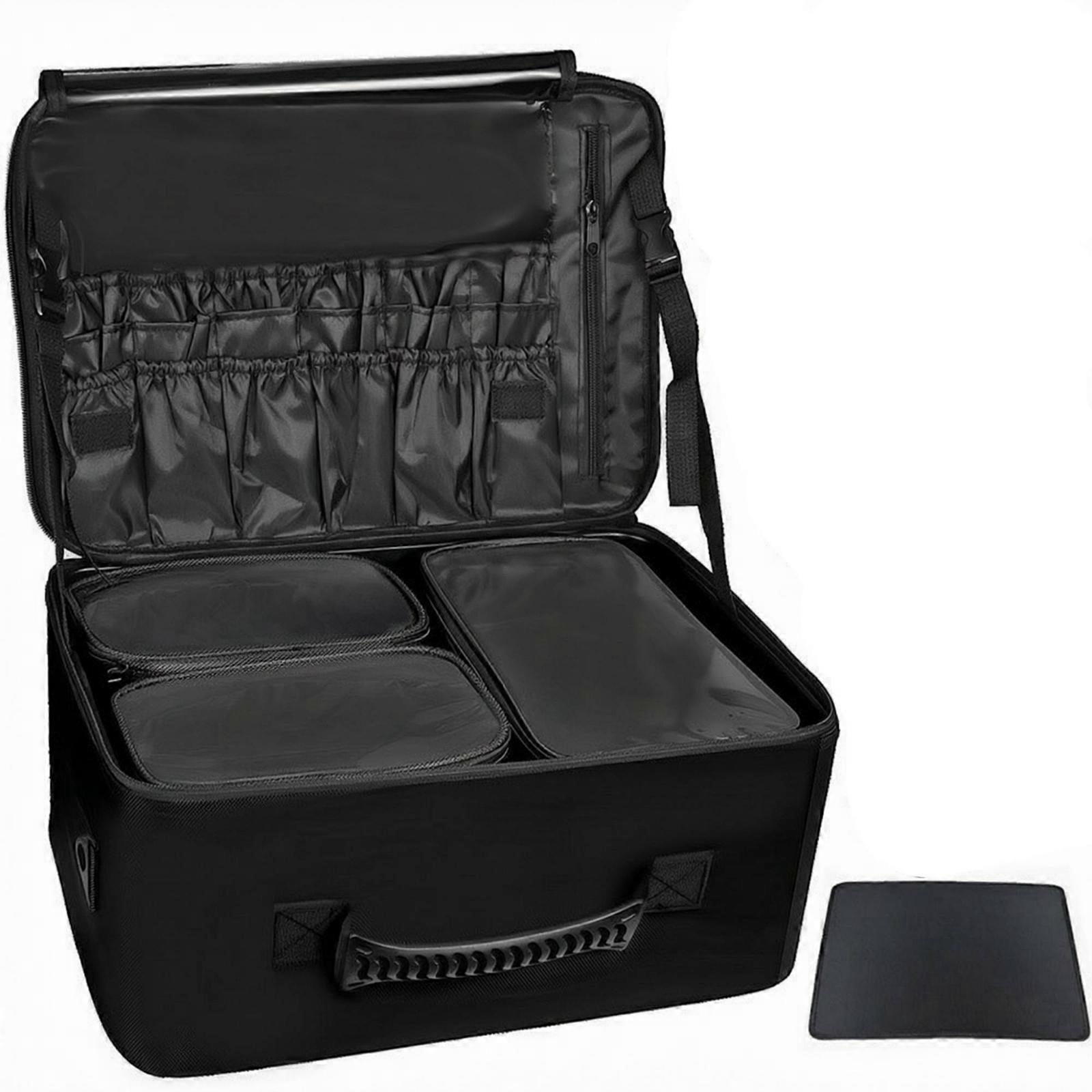 Makeup Bag Multi-Compartment Beauty Organizer Case Spacious for Nail Technicians