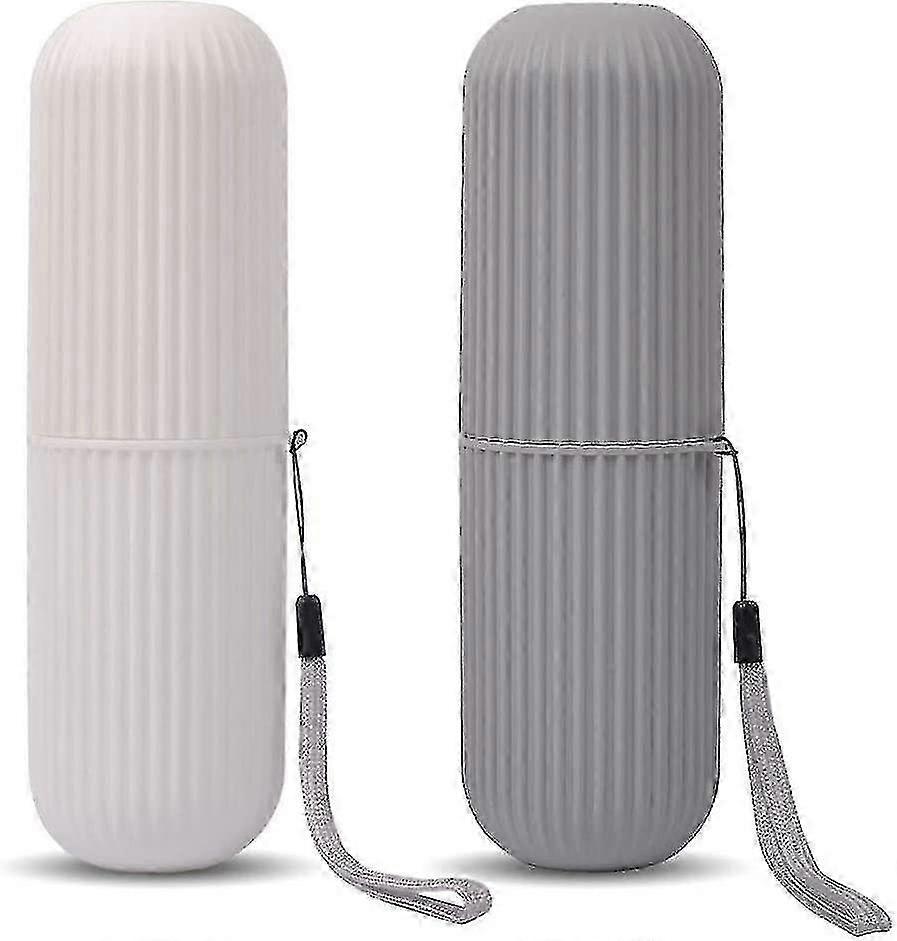 Lightweight Toothbrush Case Set compatible with Kids Gray White