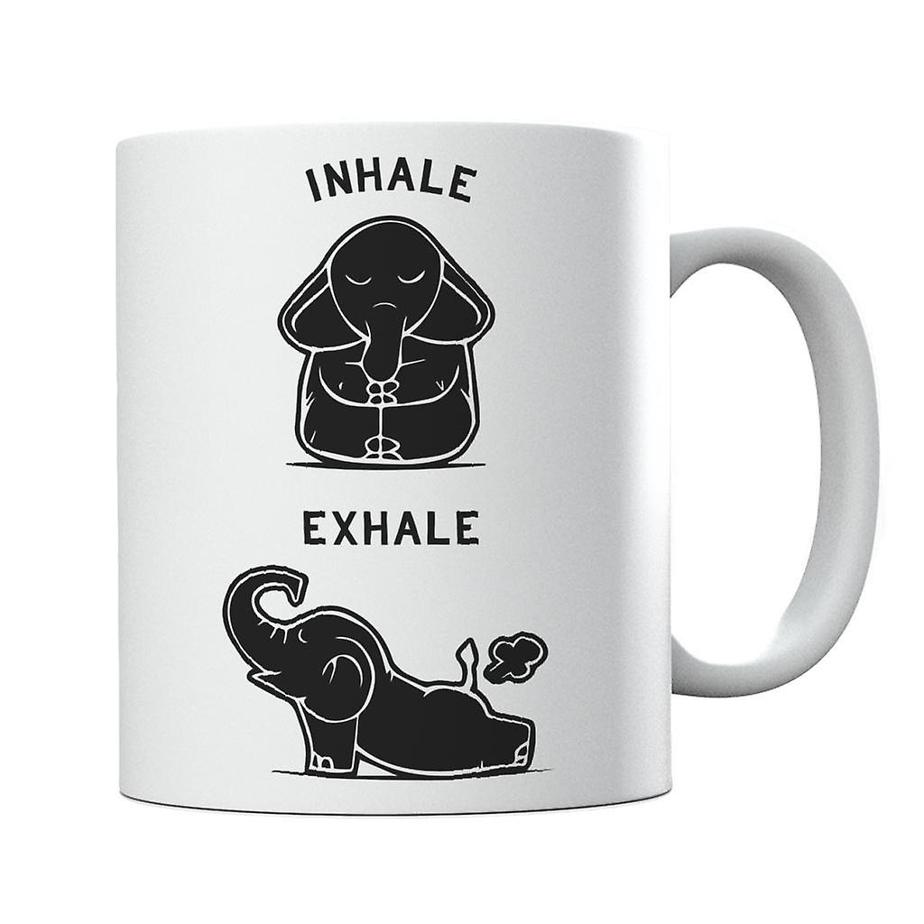 Inhale Exhale Yoga Elephant Mug