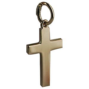 9ct Gold 17x10mm plain solid block Cross