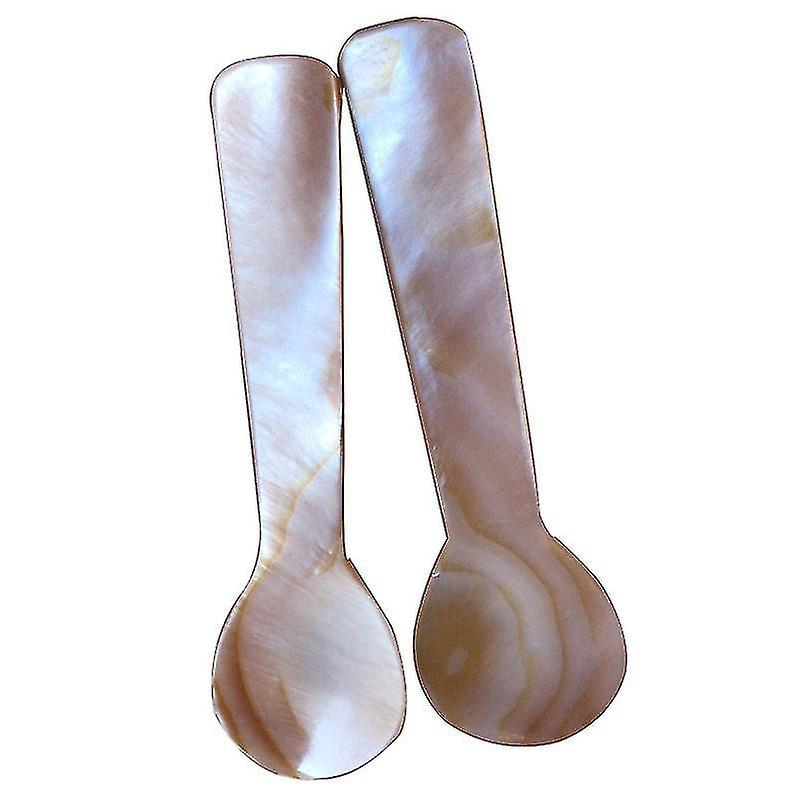 (3pcs)mother-of-pearl Mop Caviar Spoons With Round Handle For
