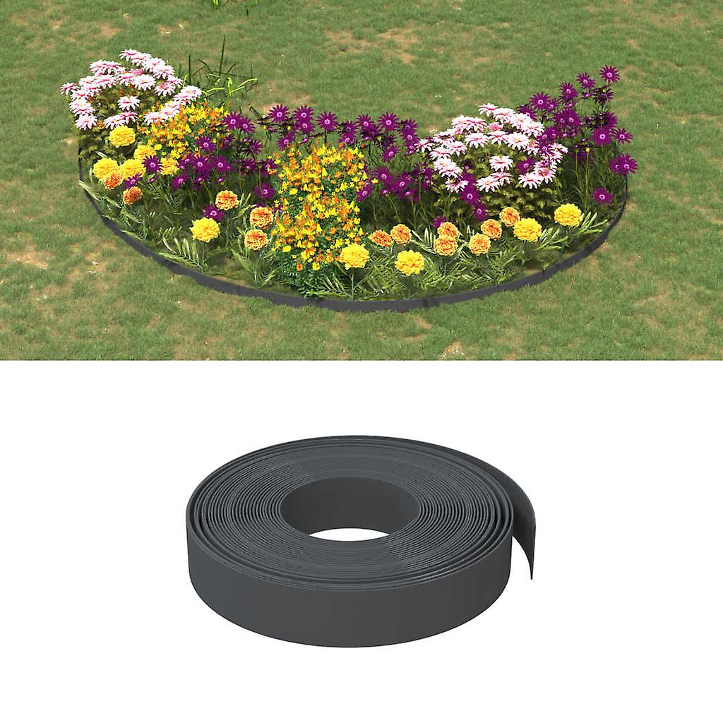 Lawn edging 3 pcs Grey 10 m 10 cm Polyethylene