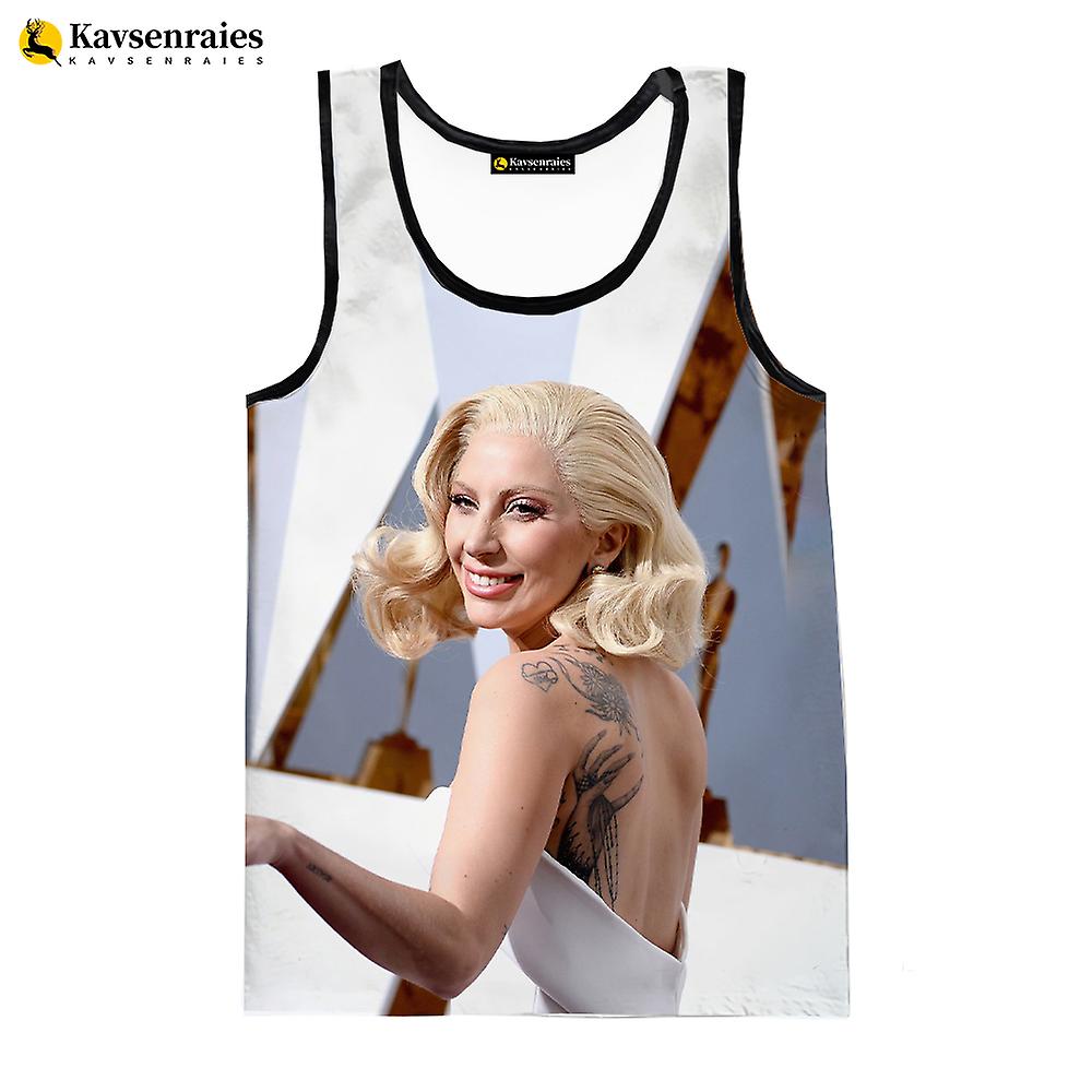 Lady Gaga 3D Printed Tank Tops Άνδρες Καλοκαιρινό Γιλέκο Γυναικεία Μόδα Casual Αμάνικα Πουκάμισα Hip Hop Streetwear Υπερμεγέθη Μπλουζάκια