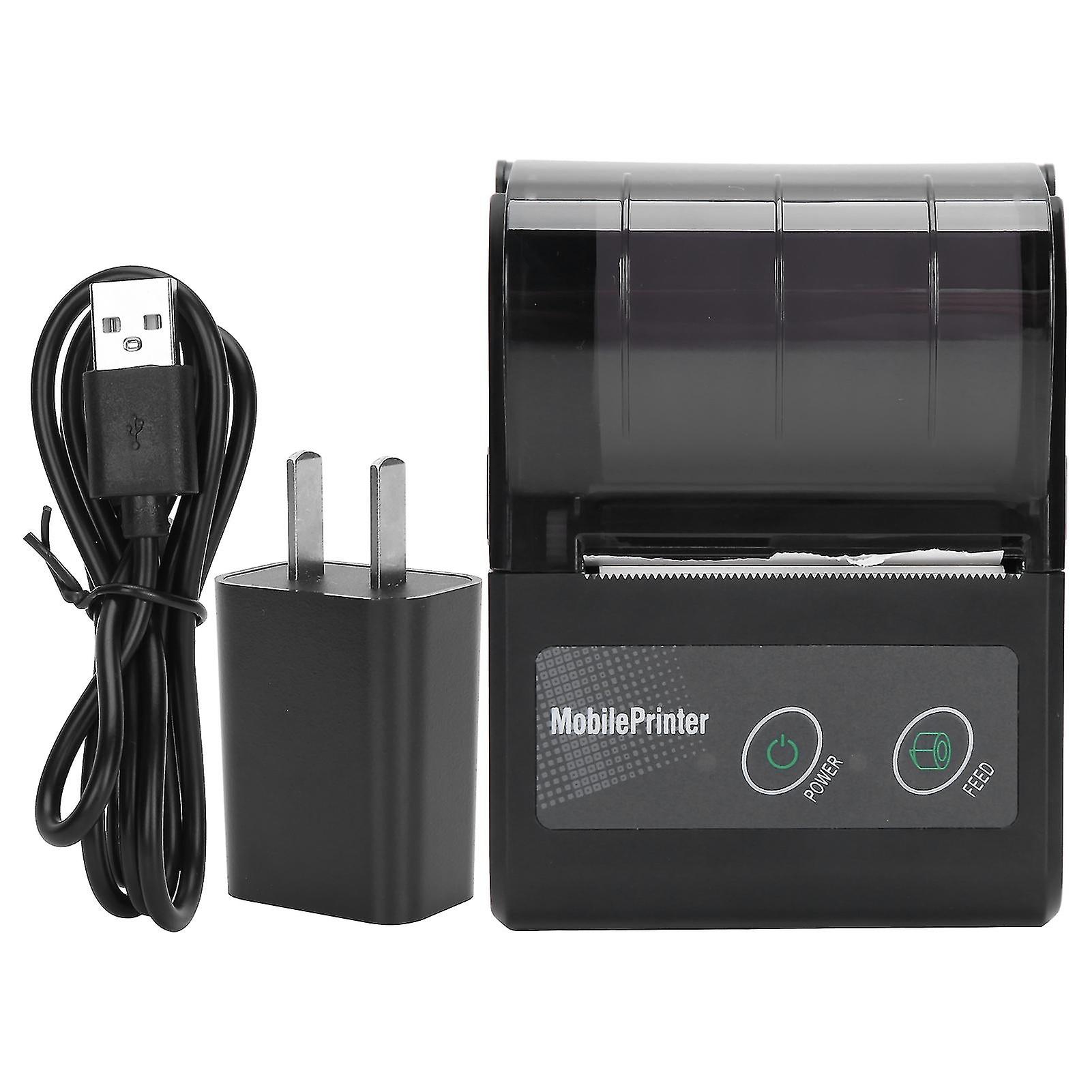 Bluetooth Thermal Receipt Printer Portable Ticket Pass Bill Mini Label Machine 100240vus Plug