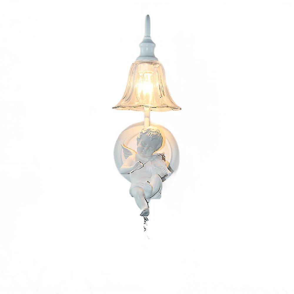 White Simple Resin Crystal Glass Angel Wall Lamp (excluding Light Source)