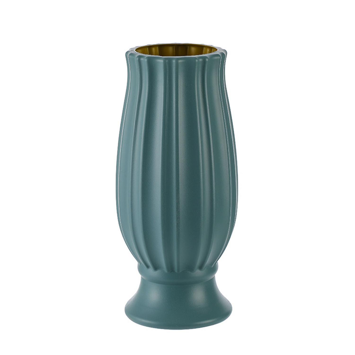 ZHOUBA Flower Vase Unbreakable Streamlined Solid Color Dried Flower Arrangement Plastic Vase